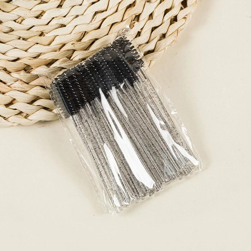50 Pièces Brosses Jetables pour Extensions de Cils Sourcils Cils Goupillons Baguettes de Mascara Avec Étui de Rangement Outils de Maquillage de Beauté