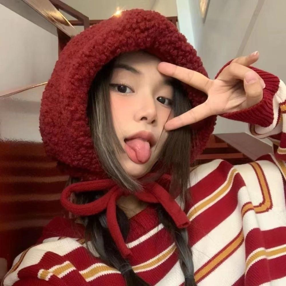 Solid Color Plush Hat Anti-cold Lambswool Cap Fashion Winter Hat Winter Season