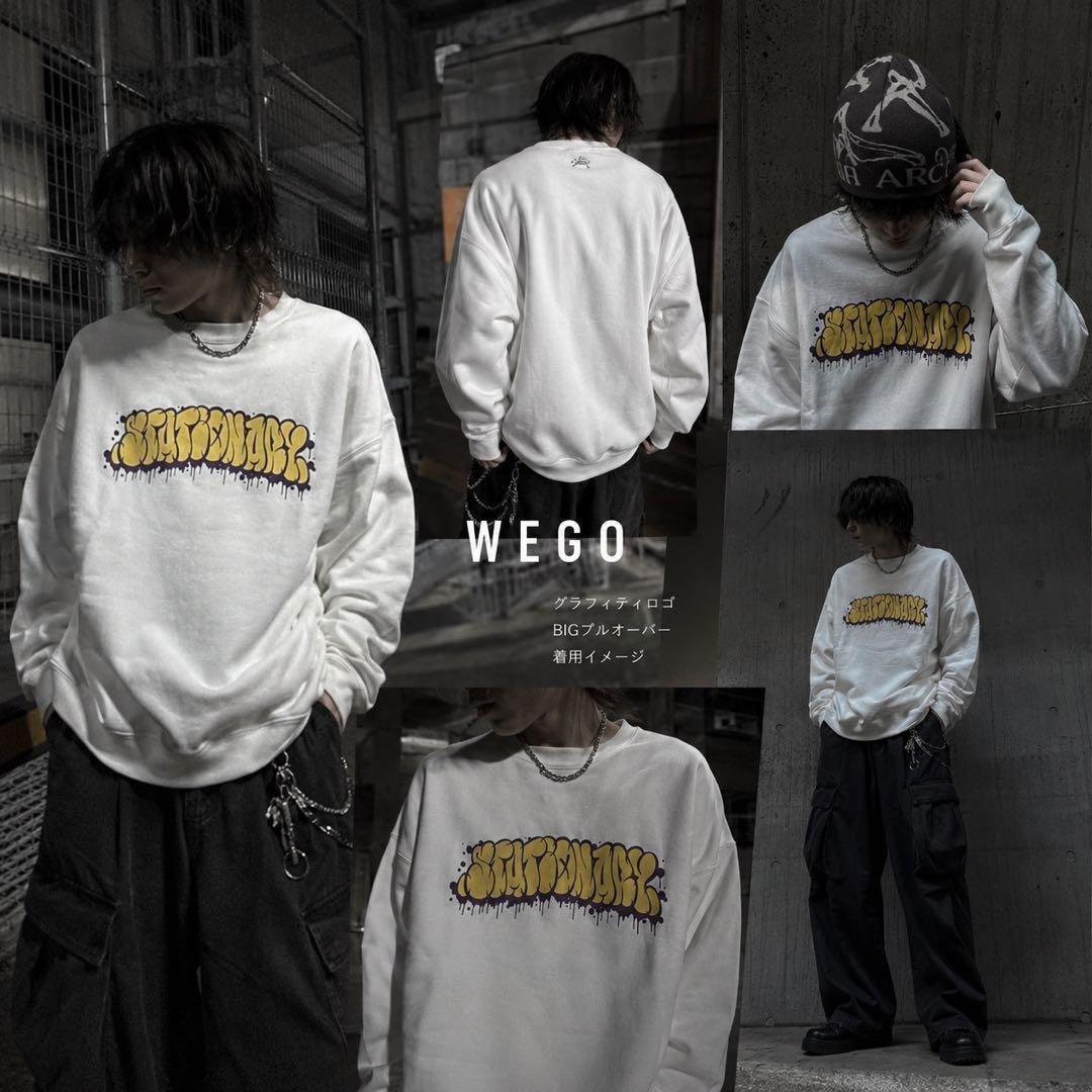 WEGO Graffiti Logo Big Sweatshirt White M Street