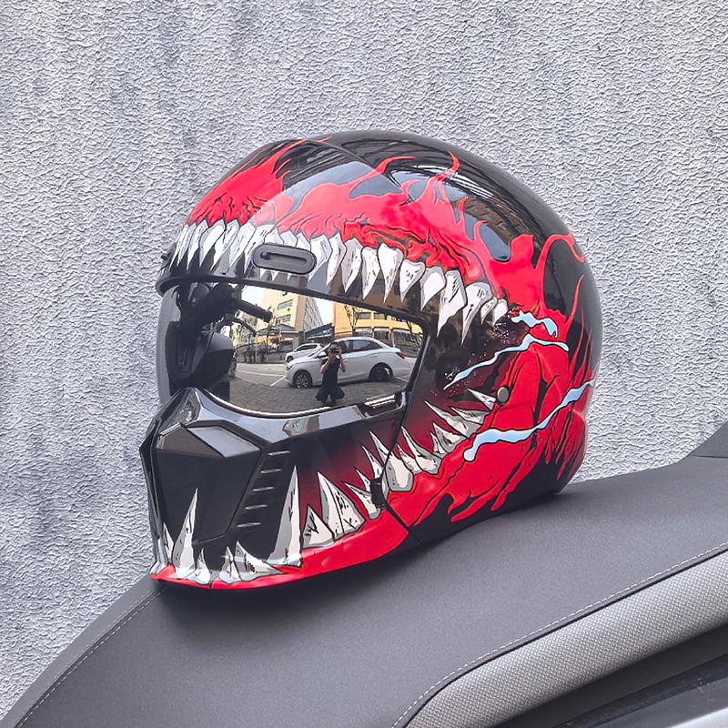 ORZ New Scorpion Retro Motorcycle Cascos Moto Locomotive Personality Multi-purpose Combination Helmet Half M L XL XXL XXXL