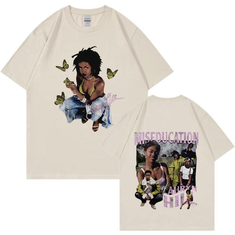 Lauryn Hill Music Album Graphic TShirt Unisexs Womens Vintage Casual Short Sleeve T Shirt Fashion Hip Hop T Shirts Streetwear S