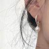Real  Sterling Silver Heart Pearl Pendant Hoop Earrings for Women Cute Asymmetric Fine  Minimalist Accessories