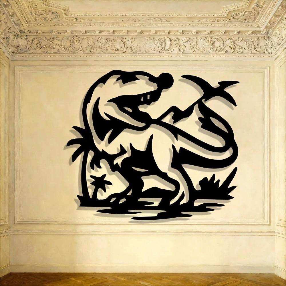 Metal Dragon Wall Art Sculpture Iron Statue Home Decor Living Room Game Room