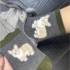 1/5pairs Women Plush Dog Warm Cotton Socks Kawaii Sweet Plush Thickened Thermal Warm Mid-tube Stockings Floor Sleep Sock