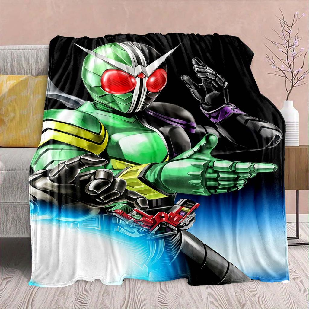 Kamen Rider Anime Flannel Blanket – Soft, Warm, Perfect for Sofas, Bedding, Camping, Travel, Office, and Home Decor – QJY