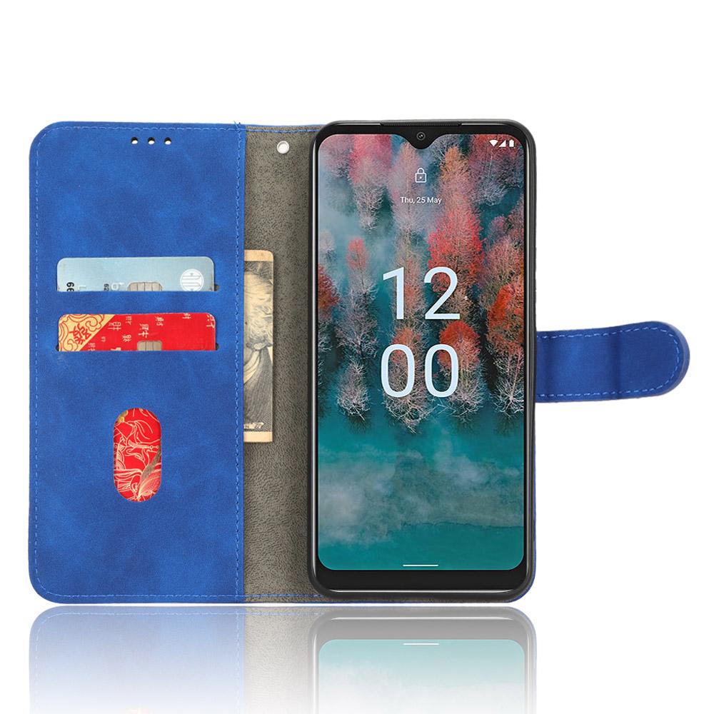 

PU Leather Shell for Nokia C12 4G/C12 Plus/C12 Pro Skin-touch Wallet Stand Case Protective Phone Cover Blue