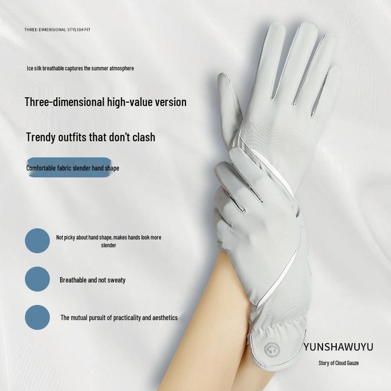 Women's Extended Length Anti-UV Ice Silk Gloves - Non-Slip, Thin, Perfect for Summer Outdoor Sports