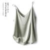 Solid Color Satin V-neck Tank Top for Women Pure Color Satin V-neck Strap Female