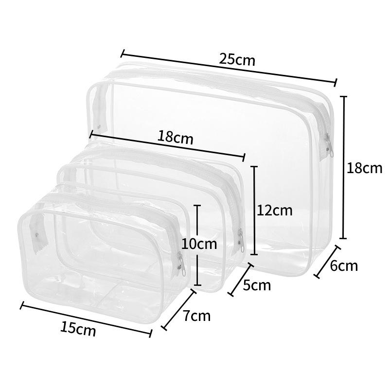 1/3Pcs Portable Travel Wash Bag Female Transparent Waterproof Makeup Storage Pouch Large Capacity Cosmetic Organizer Case