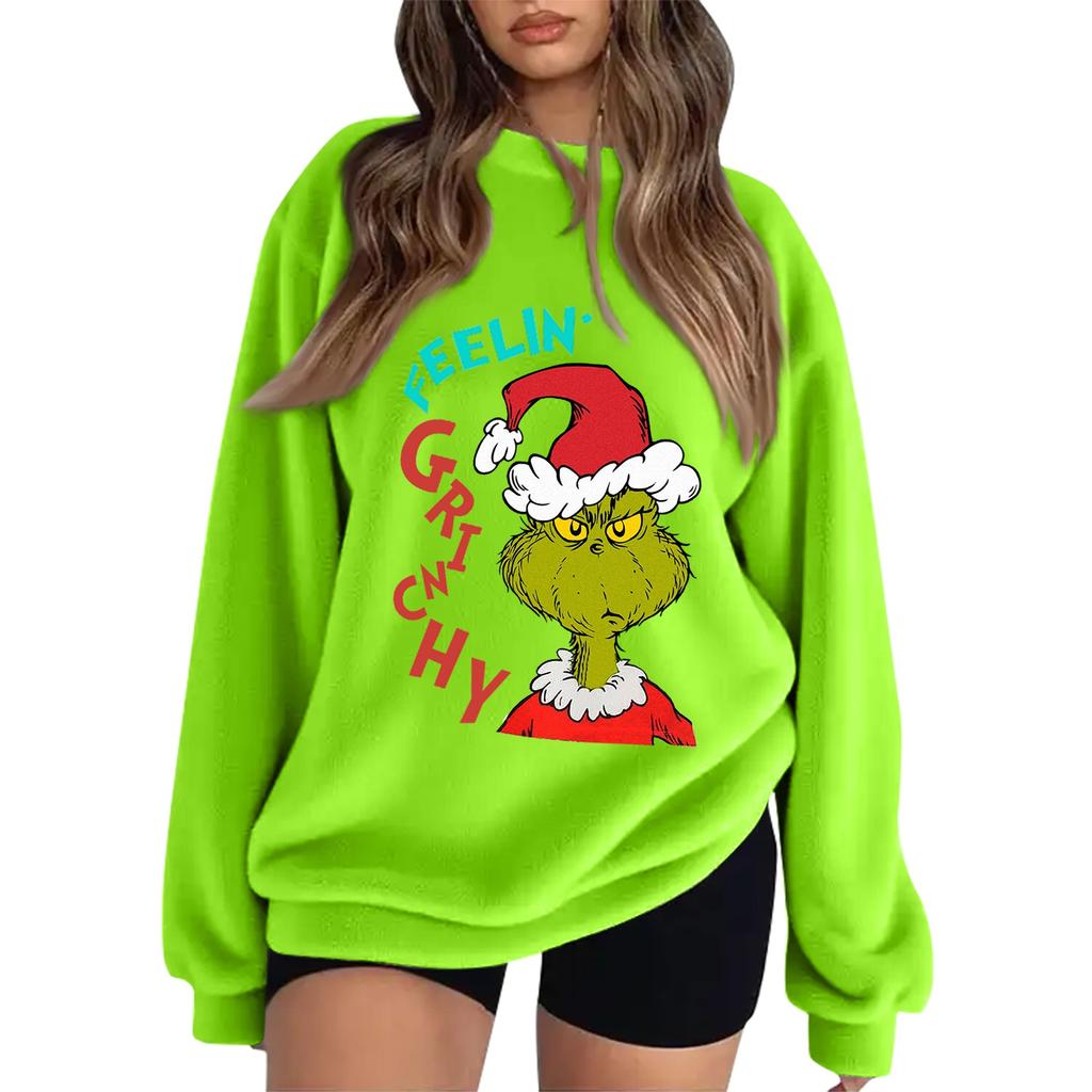 Women's Christmas Printed Flannel Sweatshirt Top