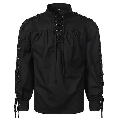 Cămașă clasică de modă Cămașă pirat medievală pentru bărbați Bandaj cu mânecă lungă Cămașă de războinic gotic