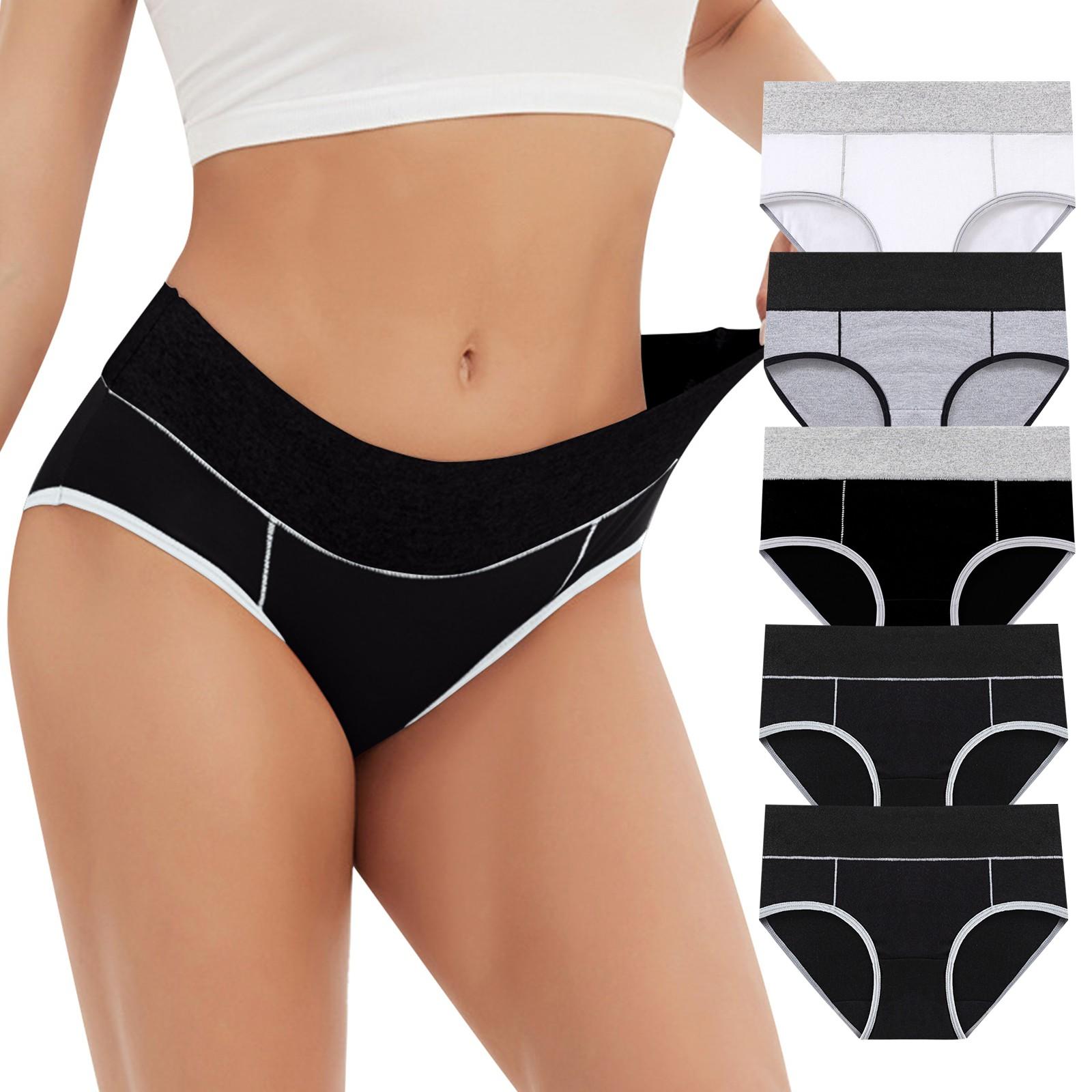 

Женские хлопковые брюки большого цвета с высокой талией, 5 шт., нижнее белье с приподнятыми бедрами L чёрный