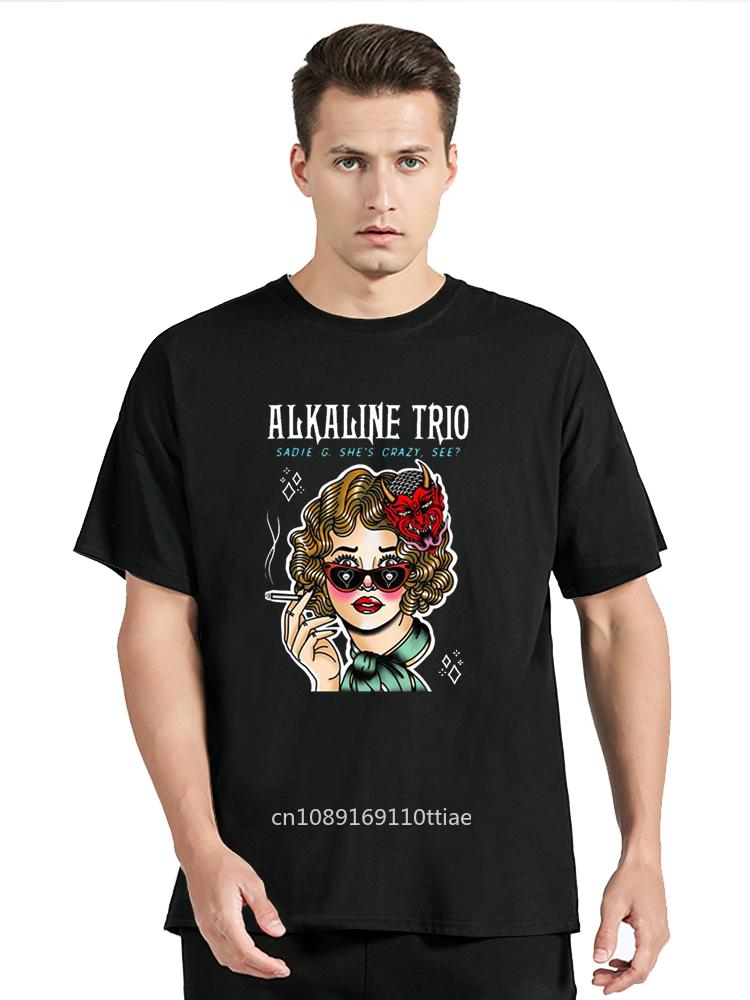 New Cotton T-Shirt Men Alkaline Trio With Black Top Klassisch Heartskull Casual Top TShirt Clothing Oversized Tees