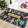 VIKAMA Merry Christmas Candy Cane Doormat Non Slip Soft Washable Holiday Floor Mat For Front Door Entrance Home Decor