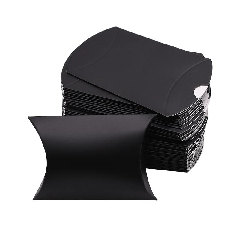 New 10/20/30Pcs Pillow Candy Box Kraft Paper Christmas Gift Packaging Boxes Candy Bags Wedding Favors Birthday Party Decorations