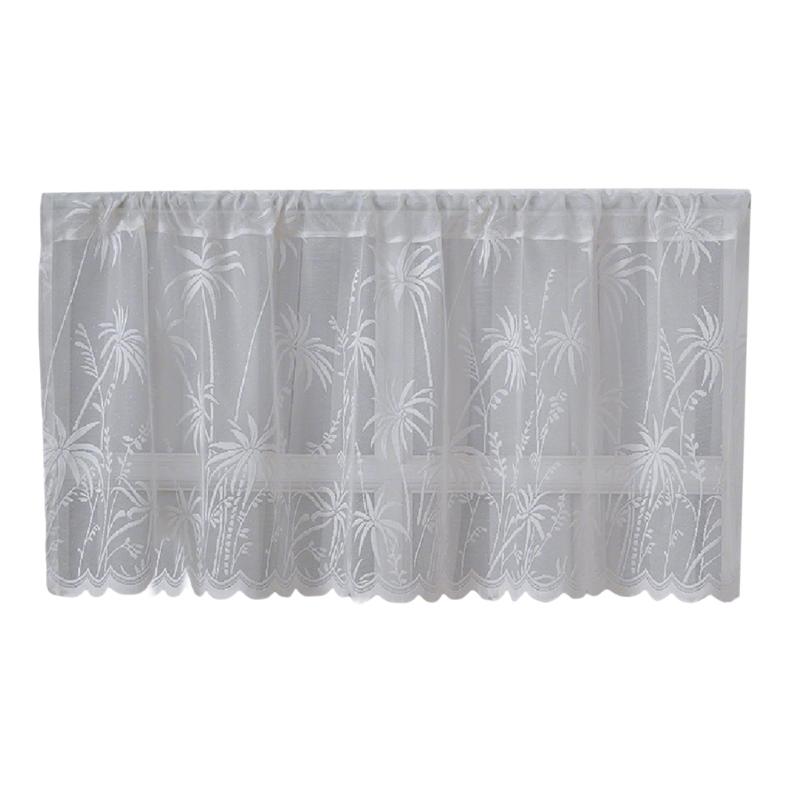 Breathable Sheer White Curtains for Window Stylish Lace Designs Kitchen Dining Decoration