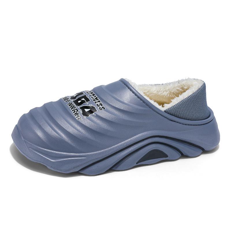 Cotton slippers men's autumn and winter indoor non-slip thick-soled bag and slippers lightweight velvet thermal cotton shoes