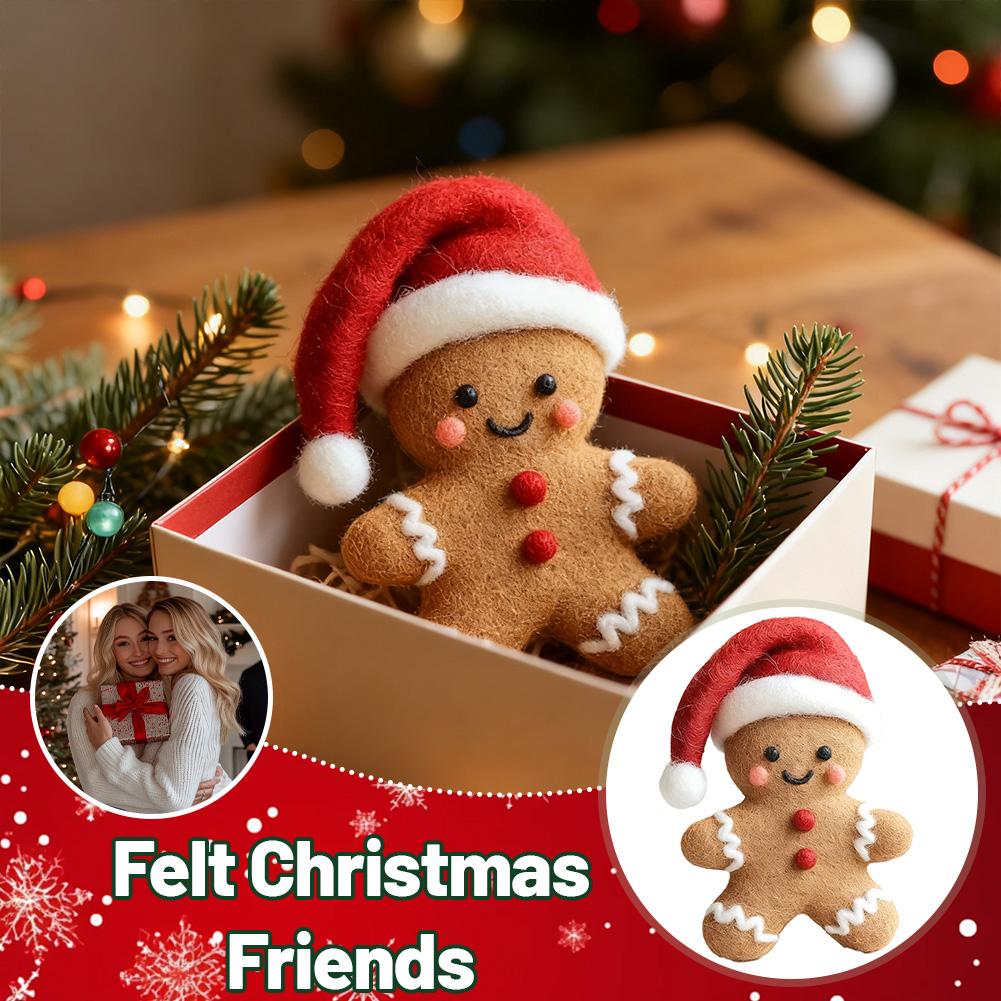 1/4Pcs Felt Christmas Friend Cute Santa Claus & Elk Snowman Gingerbread Man Plush Toys Stuffed Animal Doll Christmas Gifts