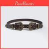 Bohemian Female Leather Belt With Retro Double Buckle And Alloy Clasp For Casual Wear