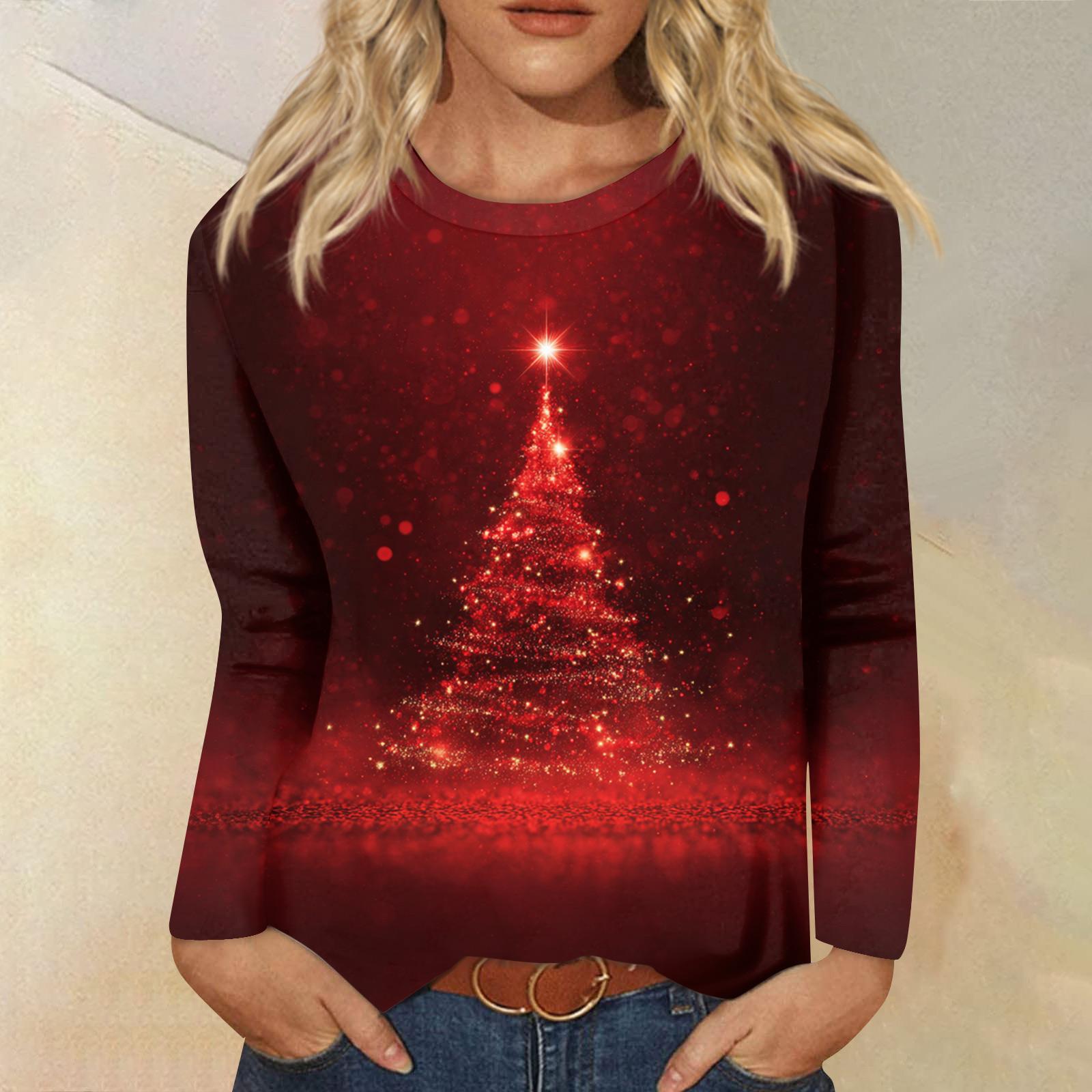 

Женская модная повседневная кофта с длинным рукавом и принтом, с круглым вырезом XXXXXL винный