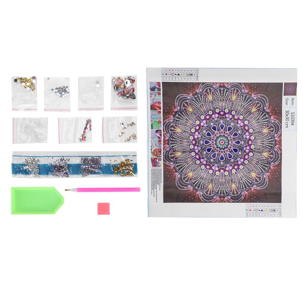 5D Diamond Painting Kit Picture Mandala Flower Living Room DIY Decorative Drawing 30x30cm