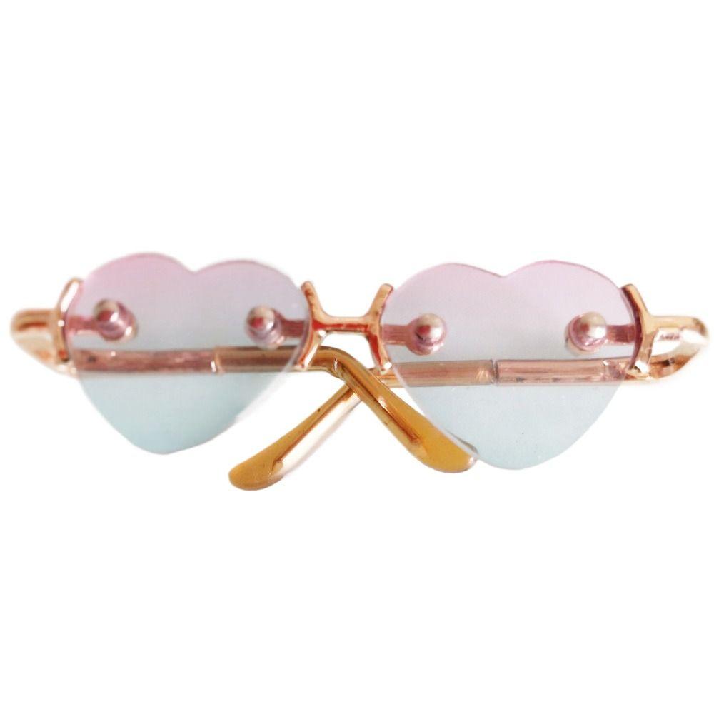Plush Doll for 1/31/4 BJD Glasses Clothes For 10/15cm Dolls Plush Doll Eyeglasses Cute Heart Frame