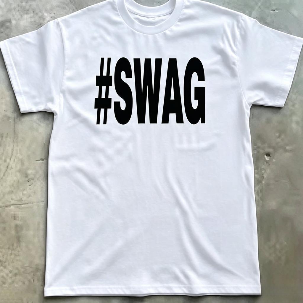 Vintage Large Swag Bold Text Print Tshirt Unisex Unisex Y2k Urban Hip Hop Soft Cotton Short Sleeve Street Daily Tops