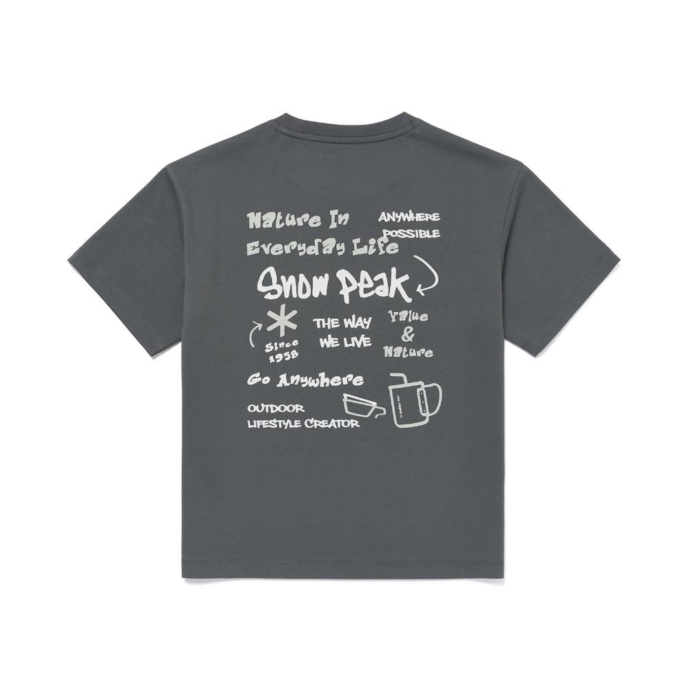 SNOWPEAK Kids Aerocool Doodle Graphic Short-Sleeve T-Shirt Urban Green (S26MKFTS86)