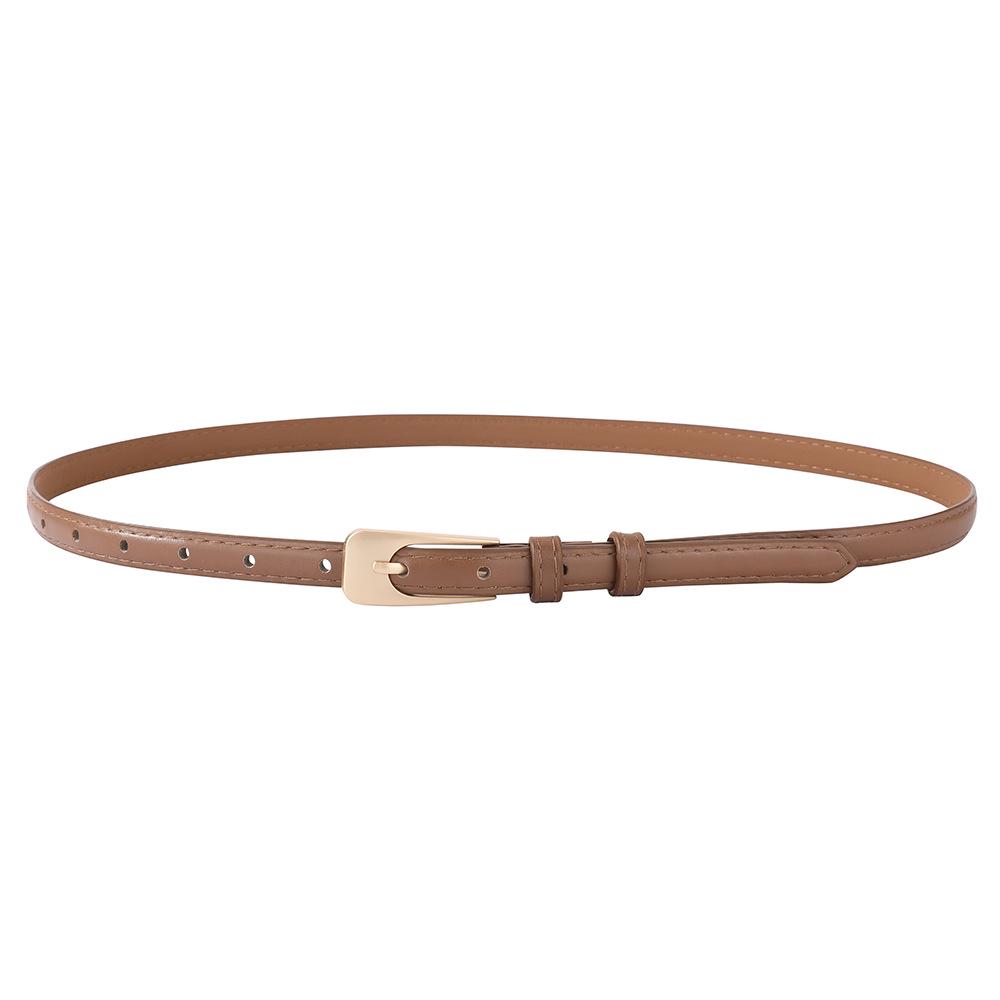Korean Chic Retro Leather Belt: Slim, Versatile Waist Accessory for Women