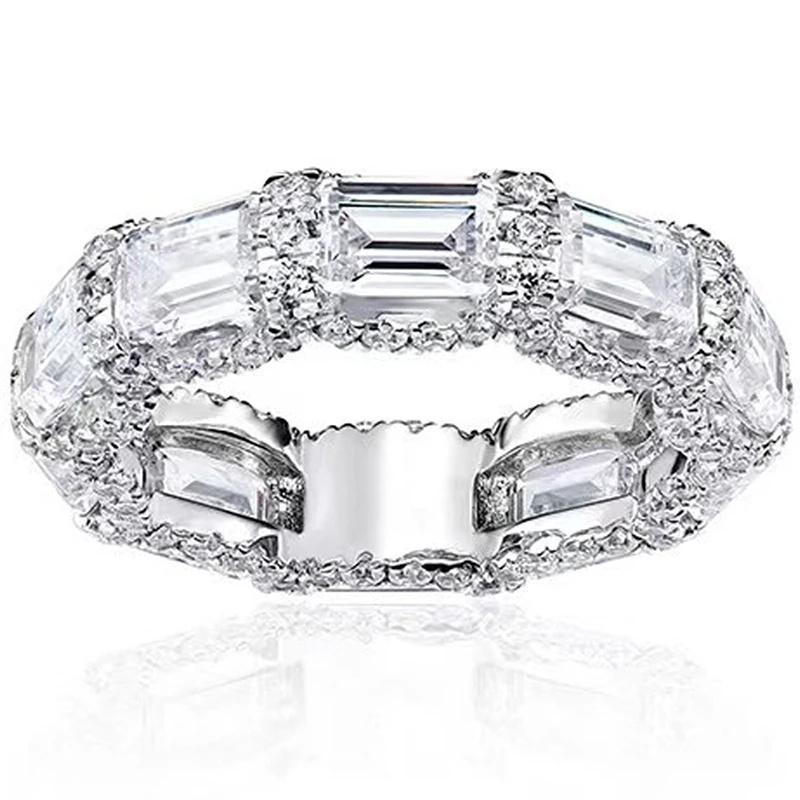 

Ослепительные очаровательные кольца с блестящим кубическим цирконием Модные изысканные аксессуары для пальцев Современные украшения для вечеринок для женщин Горячие 10