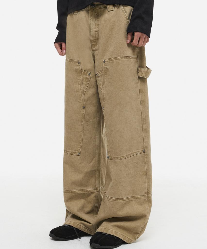 DNSR Double Knee Carpenter Work Pants Beige