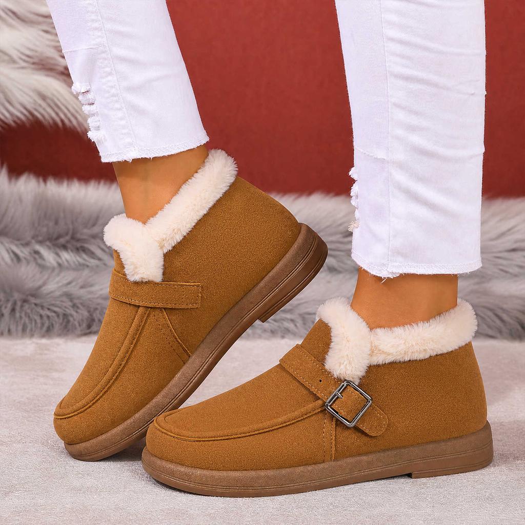 Women's Winter Snow Boots with, Thick Warm Padding and Closure - Fashion Short Boots