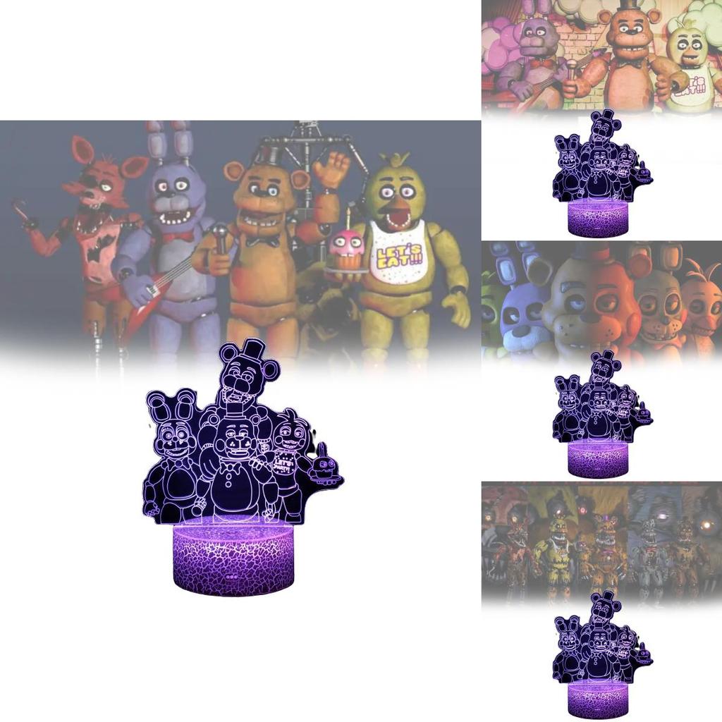Luce Notturna a LED Animali Five Nights At Freddys con Telecomando per Decorazione Camera dei Bambini