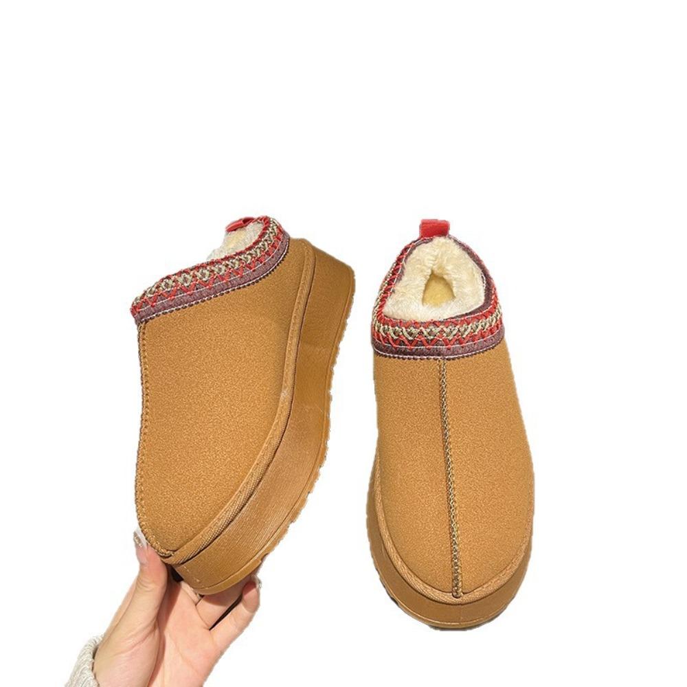 2025 New Women's Thick-Soled Snow Boots - Short Tube Casua Warm  Platform Sole for Heightening Non-Slip Cotton Shoes