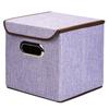 Square Cotton Linen Folding Storage Box Home Bedroom Clothes Quilt Storage Organizer Fabric Underwear Storage Box with Cover