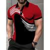 Polo Shirt Daily Casual Short Sleeved Lapel Men's Printed Color Blocked Versatile Top Summer