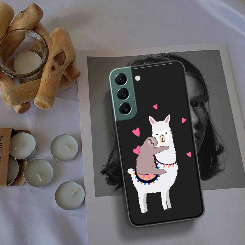 Cute Cartoon Llama Phone Case For Samsung Galaxy A12 A22 A32 A42 A52 A72 A54 A34 A24 A14 A73 A53 A33 A23 A13 5G F52 F62 Cover Sh