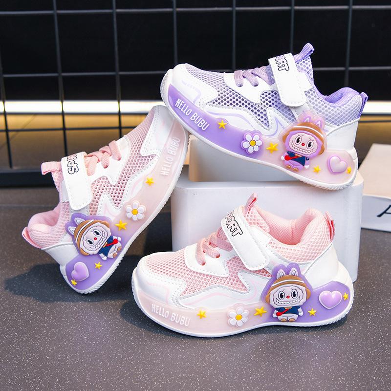 Girls Cartoon Sneakers Breathable Soft Sole Casual Shoes For Spring And Autumn Toddler Baby Single Shoes