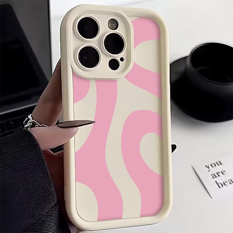 Wave Pink Ripple Silicone Phone Case For Samsung Galaxy S26 S25 Ultra S24 FE S23 S22 S21 S20 Plus A15 A16 A35 A55 A54 Soft Cover