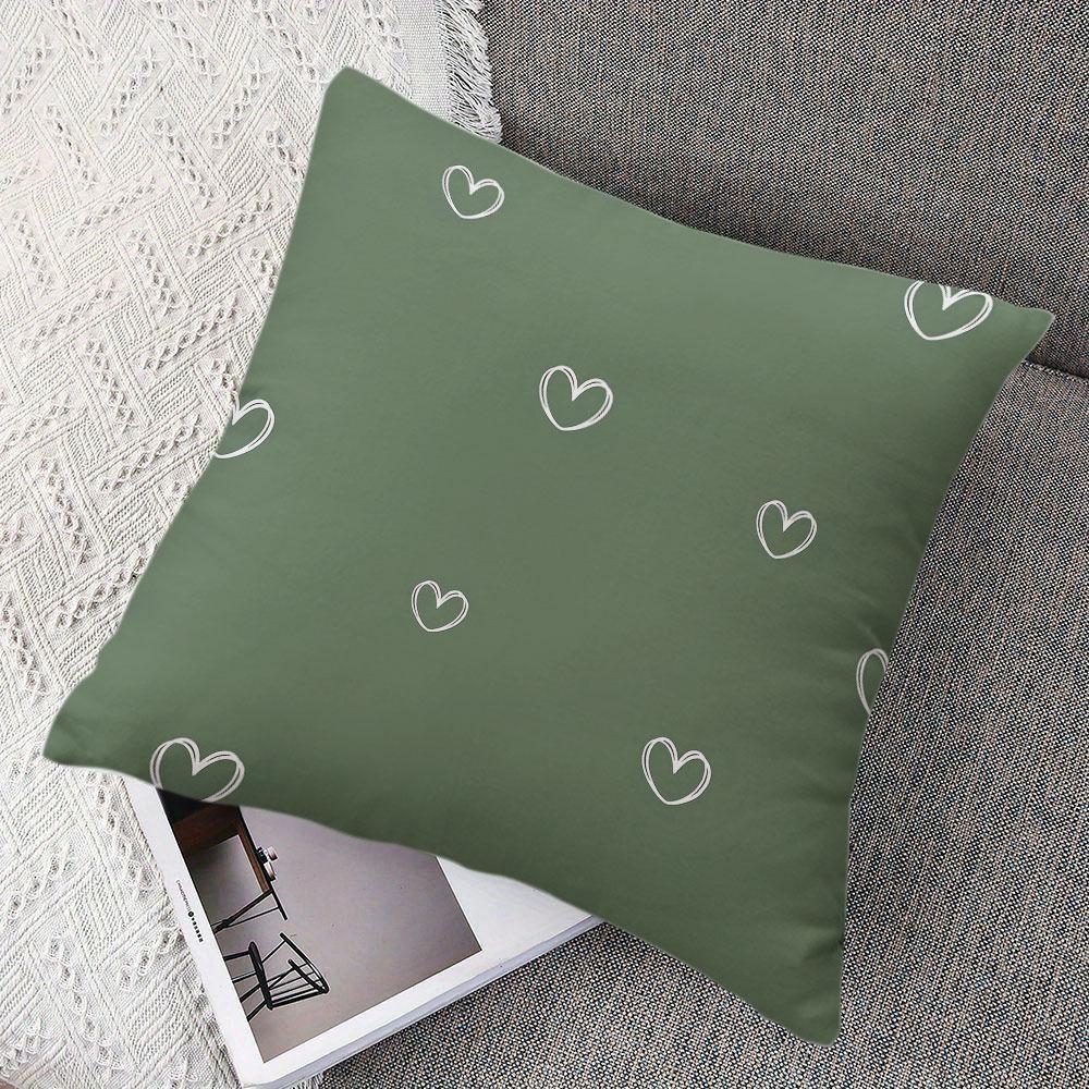 Moss Heart square Jacquard Pillow Cover for Sofa Office Waist Cushion Cover Home Decorative Pillowcase