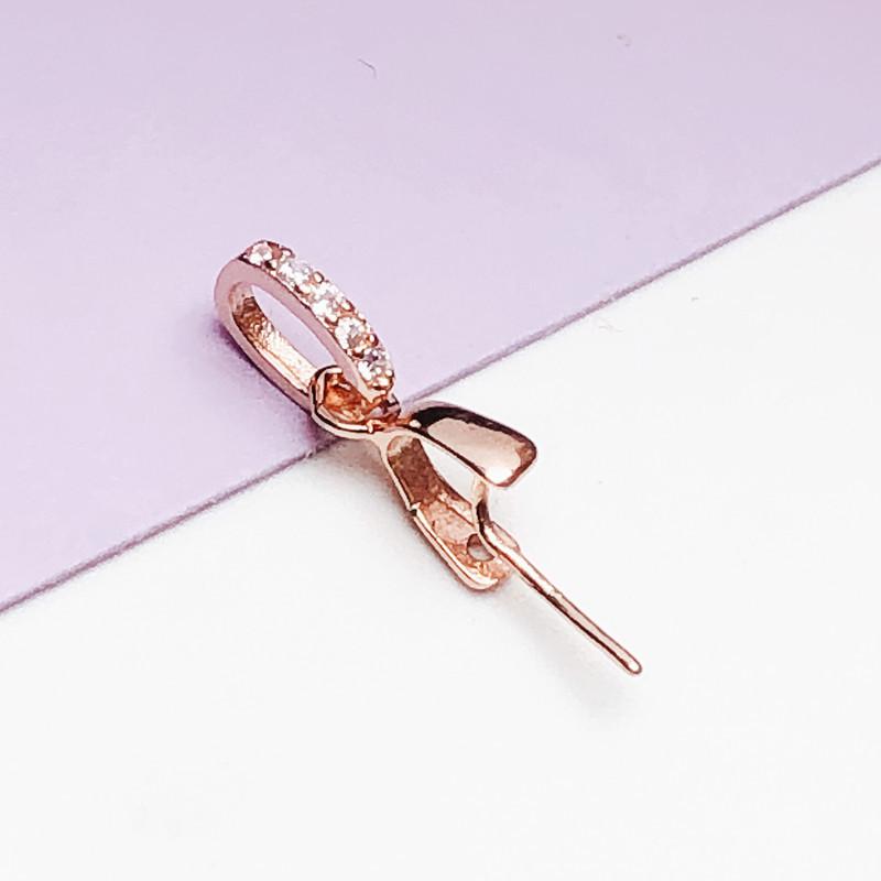 S925 Sterling Silver Crystal Jade Pendant Clip Necklace