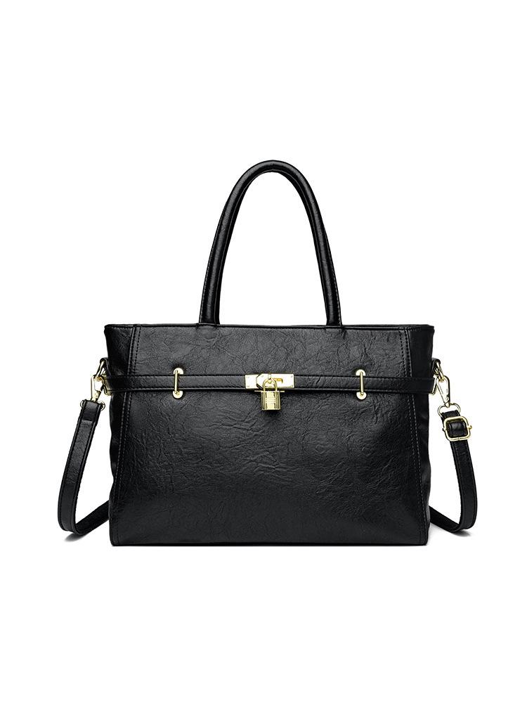 

Cross mirror fashion large capacity tote bag women 2025 new belt buckle niche design handbag texture underarm bag