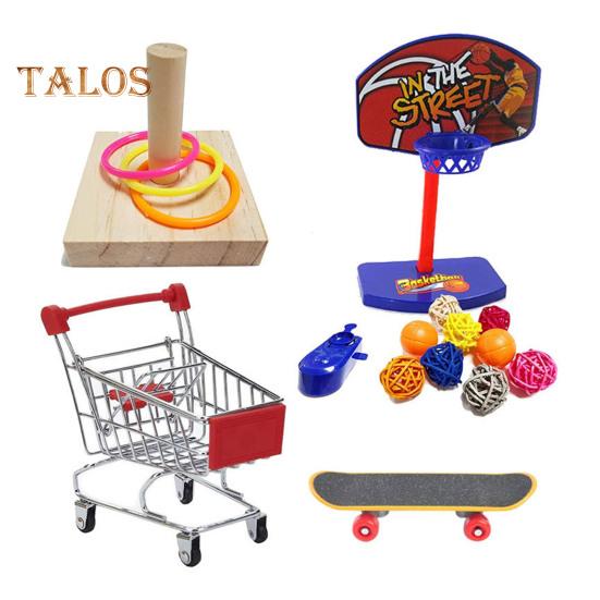 

Набор игрушек для попугая, экологически чистый, без запаха, красочный баскетбольный мяч, мини-корзина для покупок, набор игрушек для жевания и измельчения попугая 4pcs