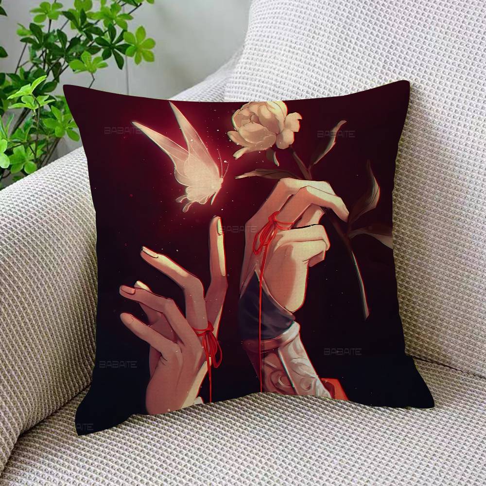 Heaven Officials Blessing Cushion Cover Inches Farmhouse Decor Home Throw Pillow Covers For Couch Decorations