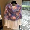 Summer Thin Silk Scarf Femininity Simple High-End Beach Scarf Outside Shawl Seaside Sun Protection Large Scarf Shawl