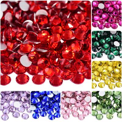 Glas Diamant mit flachem Boden, Nail Art Diamant Schmuckzubehör DIY Puppe Handyhülle Aufkleber Diamant Runder Kristall Internationaler Handel Diamant