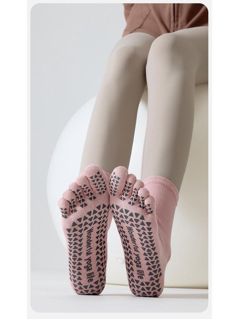 Women's Non-Slip Five-Toe Yoga & Pilates Socks - Professional Cotton Split-Toe Design