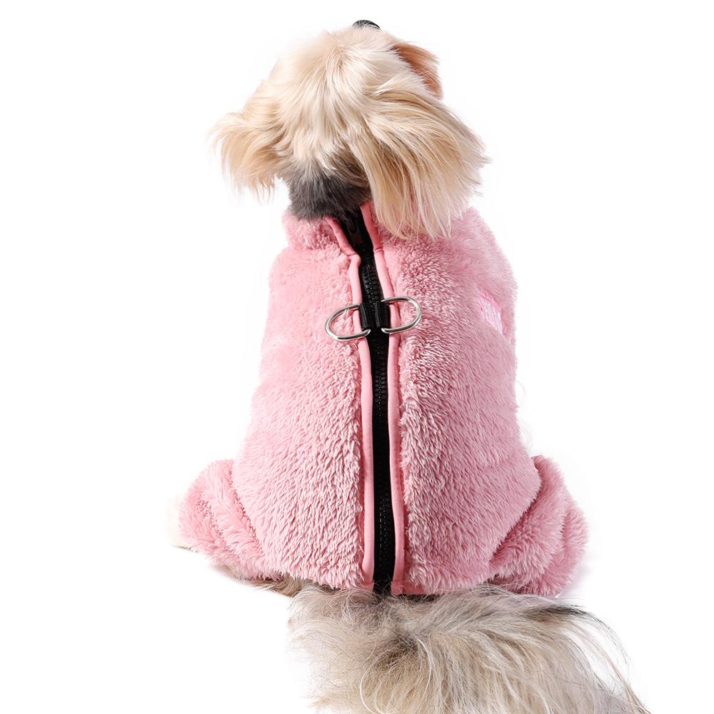 Winter Hunde Overall Mantel Warm Vierbeinig Haustier Jacke mit D-Ring Weiche Flanell Kleidung für Kleine Mittelgroße Hunde Yorkshire Chihuahua Welpen Kostüm Outfit