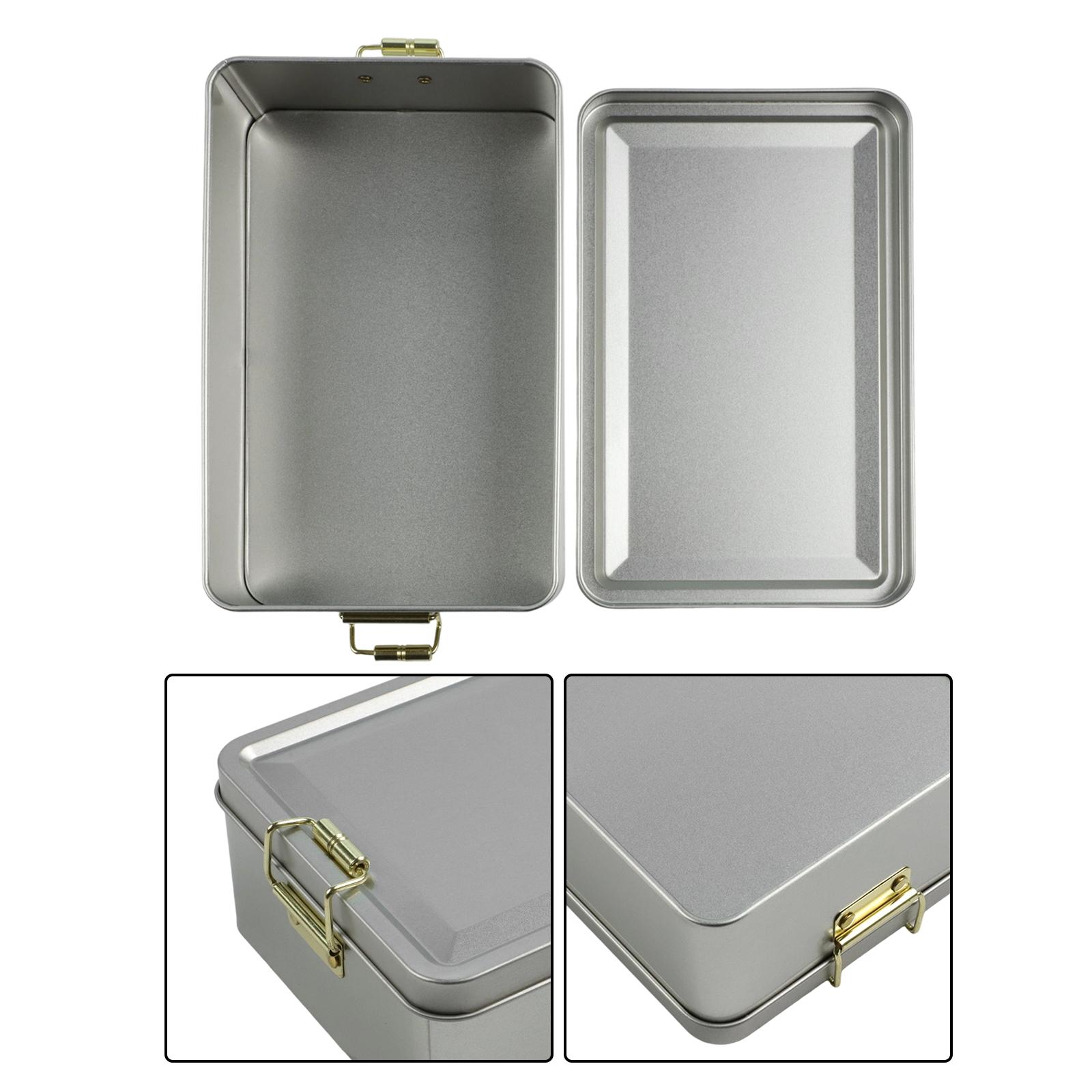 

Decorative Containers Metal Storage Tins Rectangular Storage Tins Exquisite Details Easy Storage Long-lasting Use Sturdy Buckle S