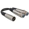 Hosa YXF-119 15cm XLR Female X 2 To XLR Male Y Cable